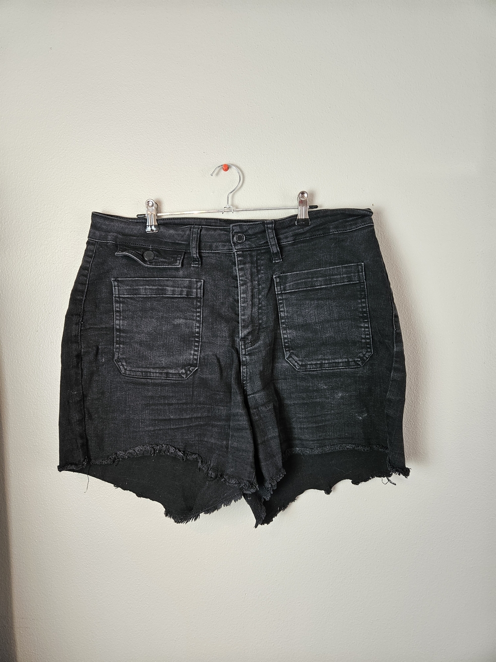 Judy Blue Black Distressed High-Rise Denim Shorts